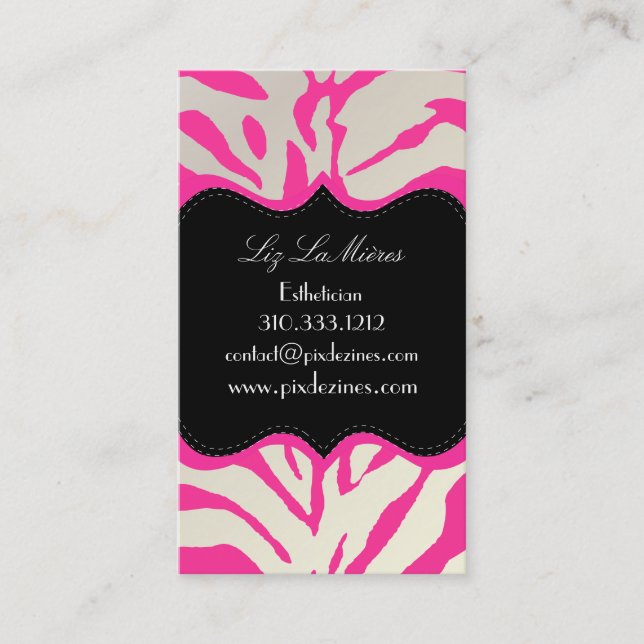 PixDezines Sassy zebra print Business Card (Front)
