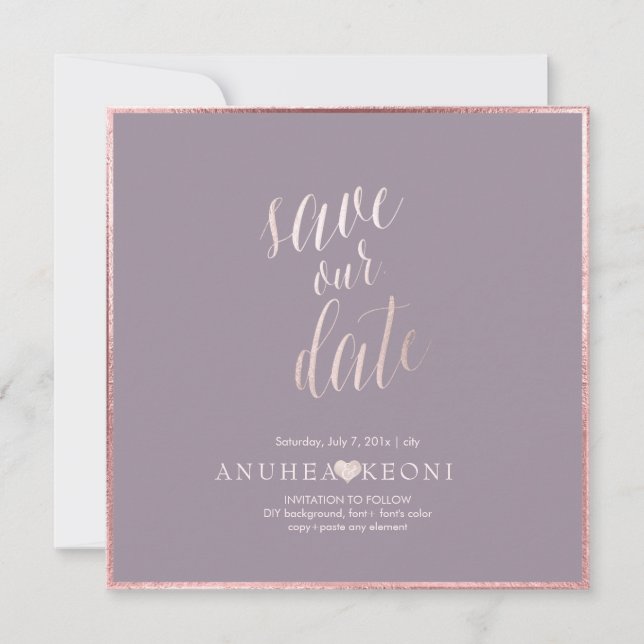 PixDezines SAVE DATE|BLUSH PINK FUN SCRIPT Save The Date (Front)