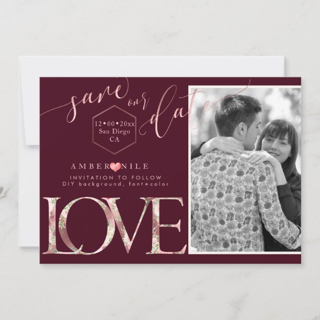 PixDezines Save Date/Botanica Love The Date (Front)