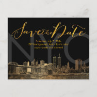 PixDezines/Save Date/Faux Gold/NYC Twin Tower