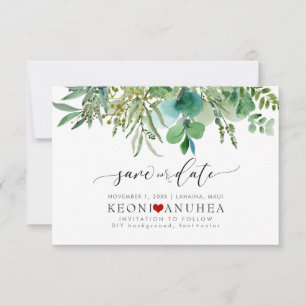 PixDezines Save Date/Greenery, Elder+Fern Save Th The Date