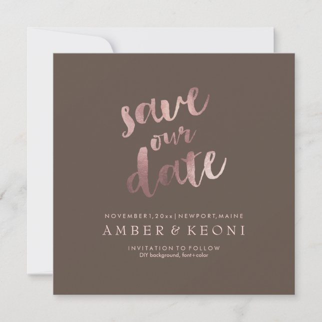 PixDezines Save Date/Mauve/DIY Background The Date (Front)