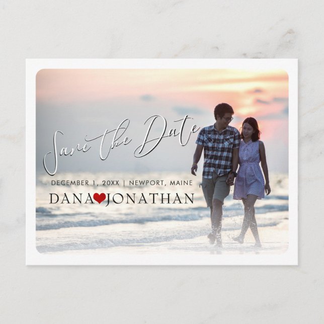 PixDezines Save the Date/Cool Handwritten Script Postcard (Front)