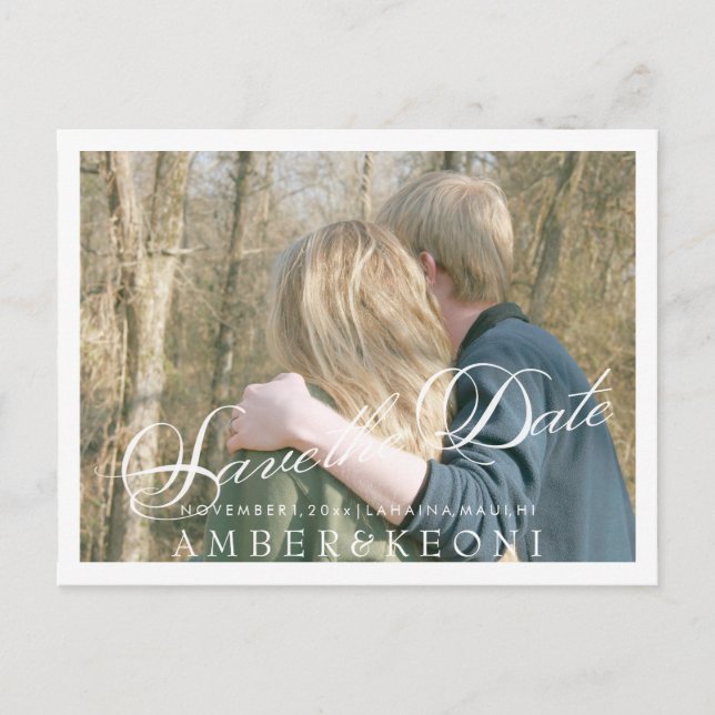 PixDezines Save the Date/Fancy Script Announcement Postcard (Front)