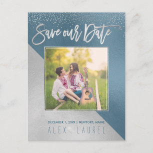 PixDezines Save the Date/Modern DIY Colours Announcement Postcard