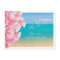 PixDezines/save the date/pink plumeria+beach