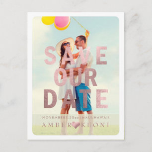 PixDezines Save the Date/Rose Gold Announcement Postcard