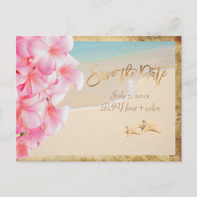 PixDezines/save the date/vintage hawaii Announcement Postcard (Front)