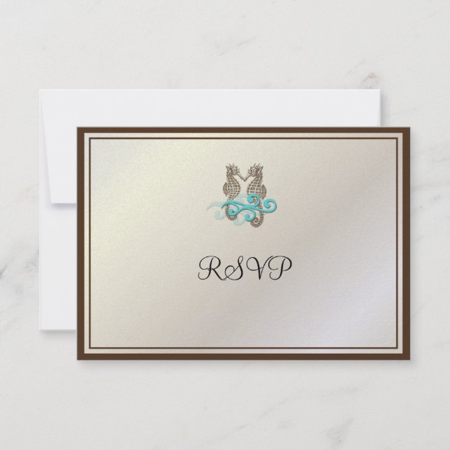 PixDezines Sea horses RSVPs RSVP Card (Front)