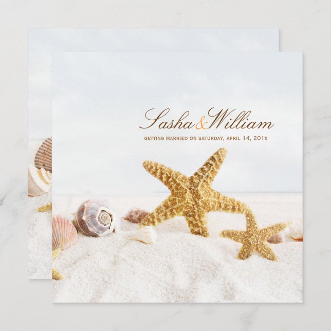 PixDezines Seashells/Beach Invitations/DIY Invitation (Front/Back)