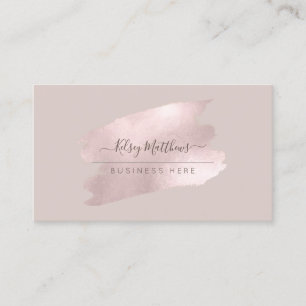 PixDezines Shimmering Blush Pink H2 Brush Stroke Business Card