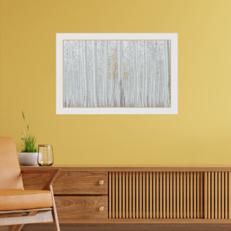PixDezines Silver Birch Forest DIY Border Colour Poster