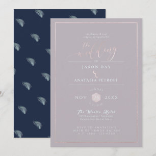 PixDezines Silver Palm Fronds, Engagement Party Invitation