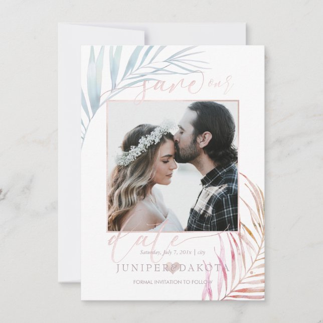 PixDezines SILVER PALMS SAVE THE DATE (Front)