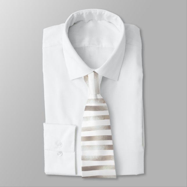 PixDezines Silver Watercolor Stripes/adjustable Tie (Tied)