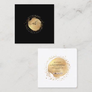 PixDezines Simple Blush Brush Stroke Faux Gold Squ Square Business Card
