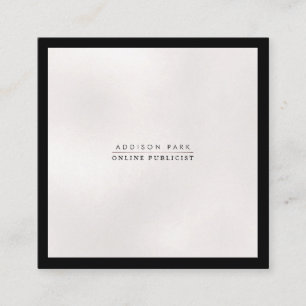 PixDezines Simple Elegant, Black+Pearly White Square Business Card