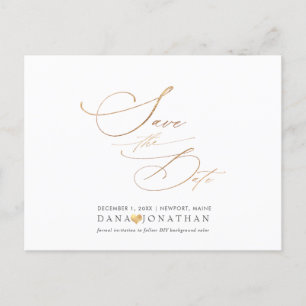 PixDezines Simple Elegant Faux Gold Luxe Script Postcard