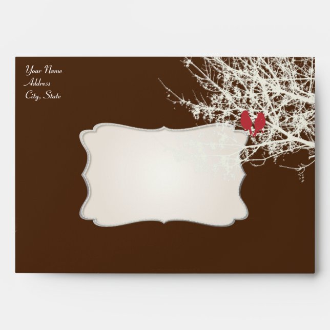 PixDezines Snow Birds | Fall + Winter Invitations Envelope (Front)