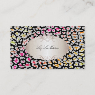 PixDezines snow leopard/rainbow spots Business Card
