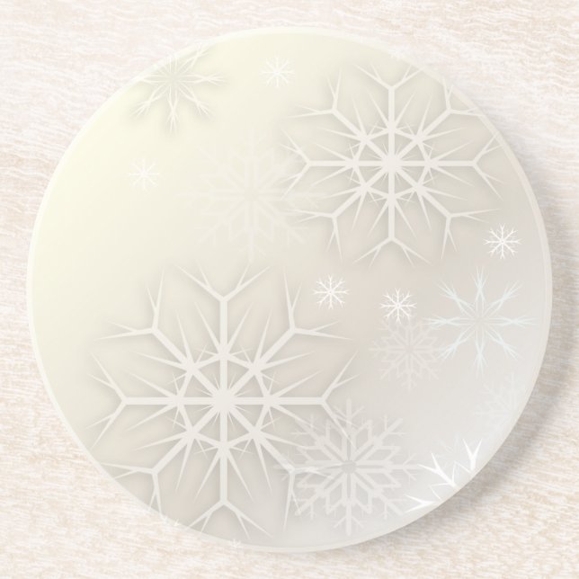 PixDezines Snowflake, Custom Background Coaster (Front)