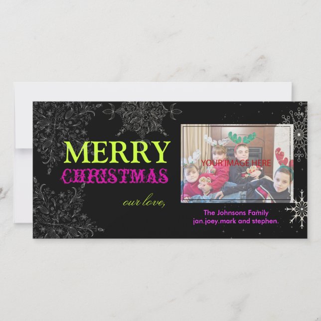 PixDezines Snowflakes, christmas, DIY colours.. Holiday Card (Front)