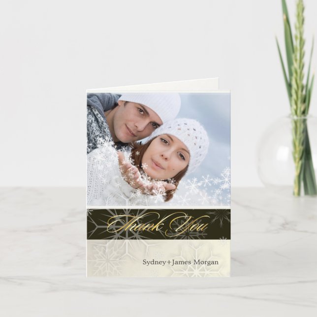 PixDezines Snowflakes / Photo Thank You Cards (Front)