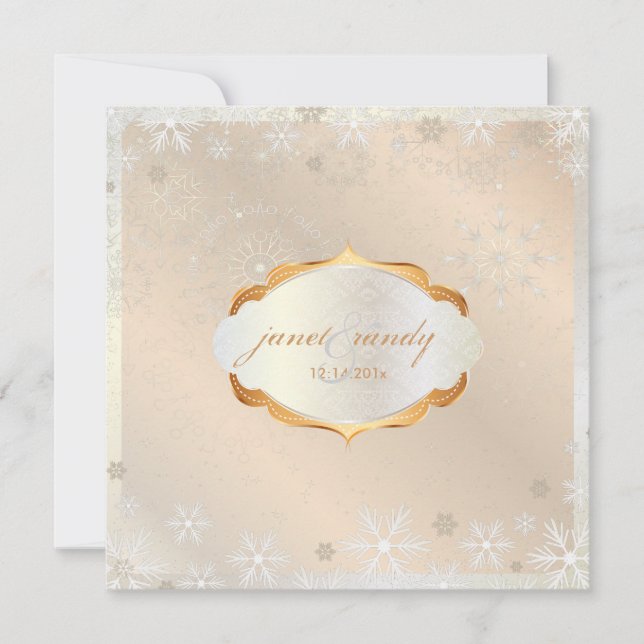 PixDezines Snowflakes, pink champagne on ice Invitation (Front)