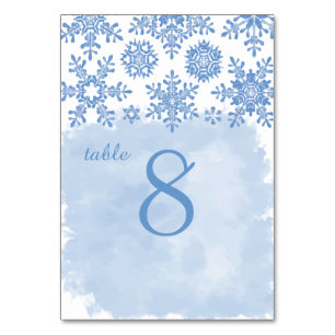 PixDezines snowflakes/placid blue/DIY fonts Table Number