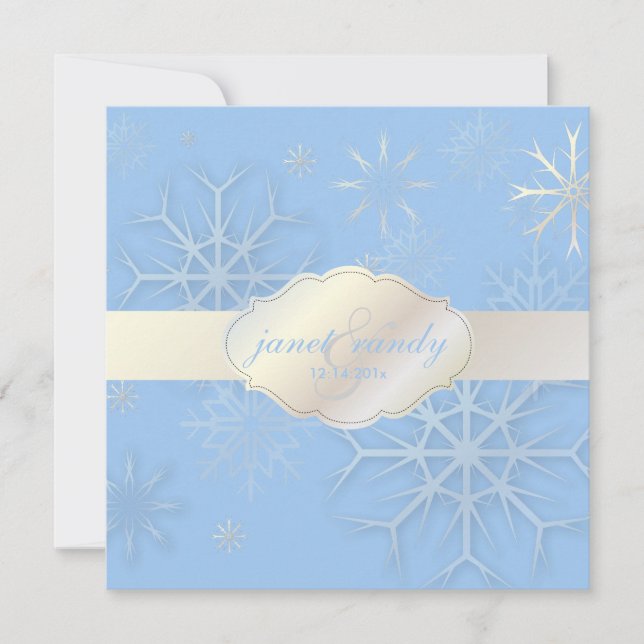 PixDezines Snowflakes, Winter Wedding/DIY colour! Invitation (Front)
