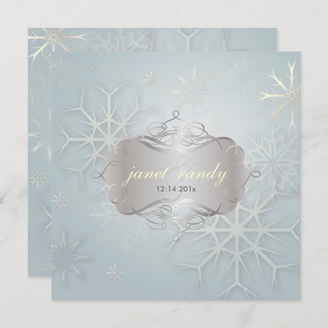 PixDezines SNOWFLAKES/WINTER WEDDING Invitation (Front/Back)
