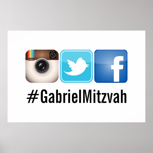 PixDezines Social Hashtag Poster (Front)