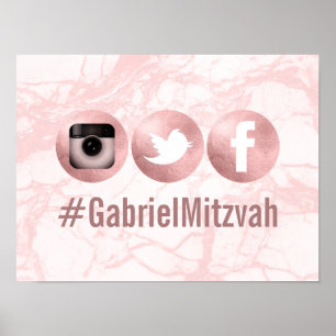 PixDezines Social Media Hashtag, Party Poster
