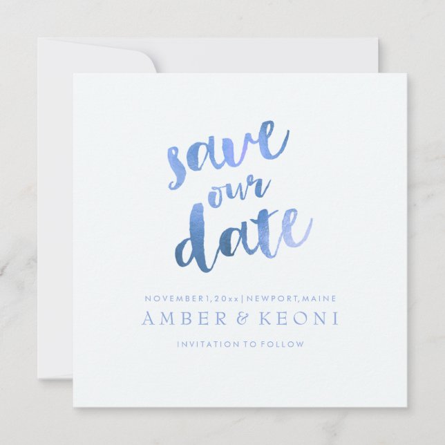 PixDezines Something Blue/Save Date/DIY Background Save The Date (Front)