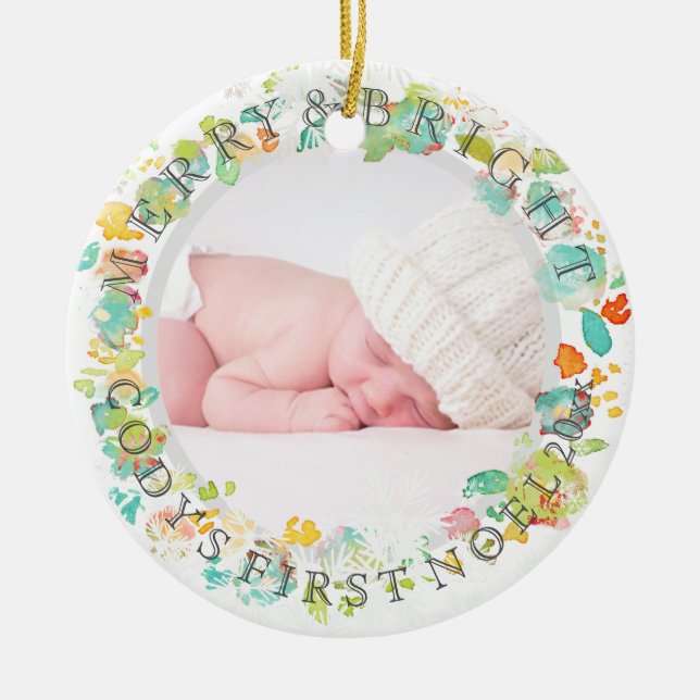 PixDezines sophie' garden Photo /DIY frame colours Ceramic Tree Decoration (Front)