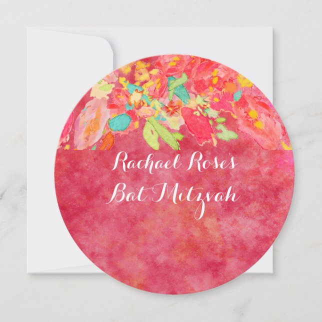 PixDezines sophie's garden/Bat Mitzvah Invitation (Front)