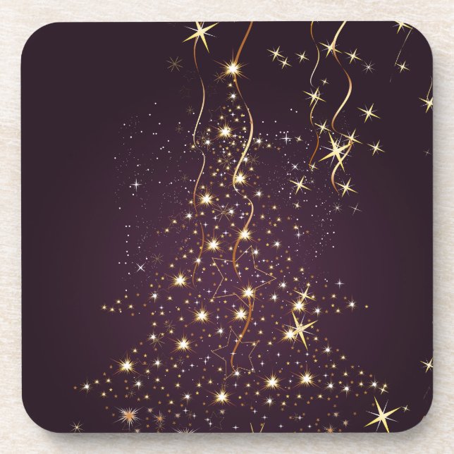 PixDezines Sparkling Christmas Trees Coaster (Front)