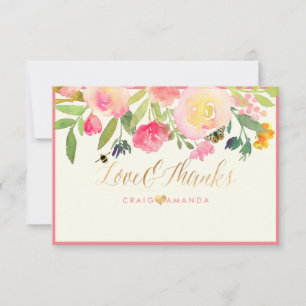 PixDezines Spring Floral Watercolor Thank you Card