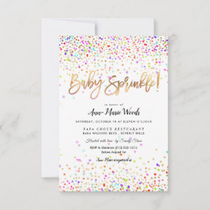 PixDezines Sprinkled Confetti Baby Sprinkle! Invitation