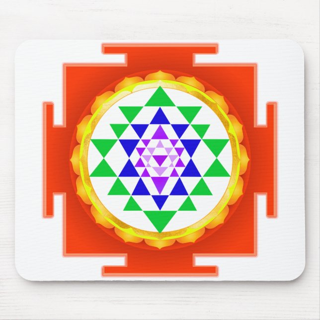 PixDezines Sri Yantra Chakra Clearing/Orange Glow Mouse Pad (Front)