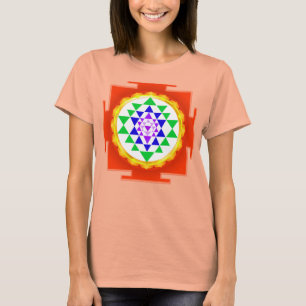 PixDezines Sri Yantra Chakra Clearing/Orange Glow T-Shirt
