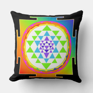 PixDezines Sri Yantra/Rainbow/DIY Background Cushion