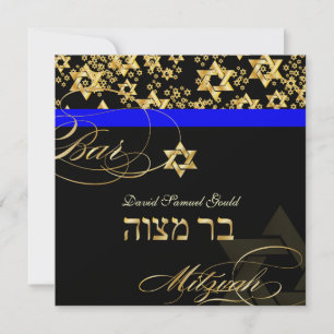 PixDezines Star of David, Bar Mitzvah Invitation