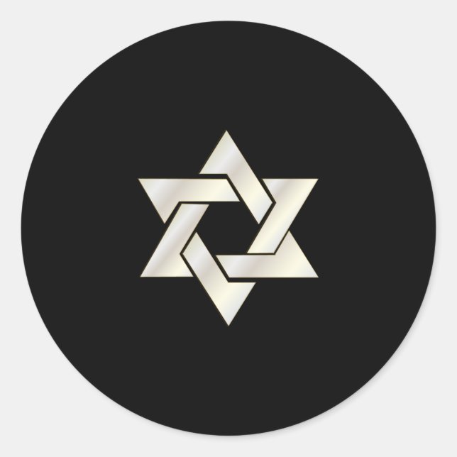 PixDezines star of david/ivory/DIY background Classic Round Sticker (Front)