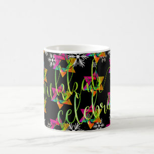 PixDezines Star of David Pattern, Hanukkah Coffee Mug
