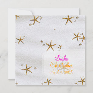 PixDezines Starfish+white sand/beach wedding Invitation