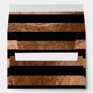 PixDezines stripes black+faux copper liner Envelopes