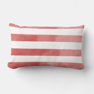 PixDezines stripes/digital watercolor affects Lumbar Cushion