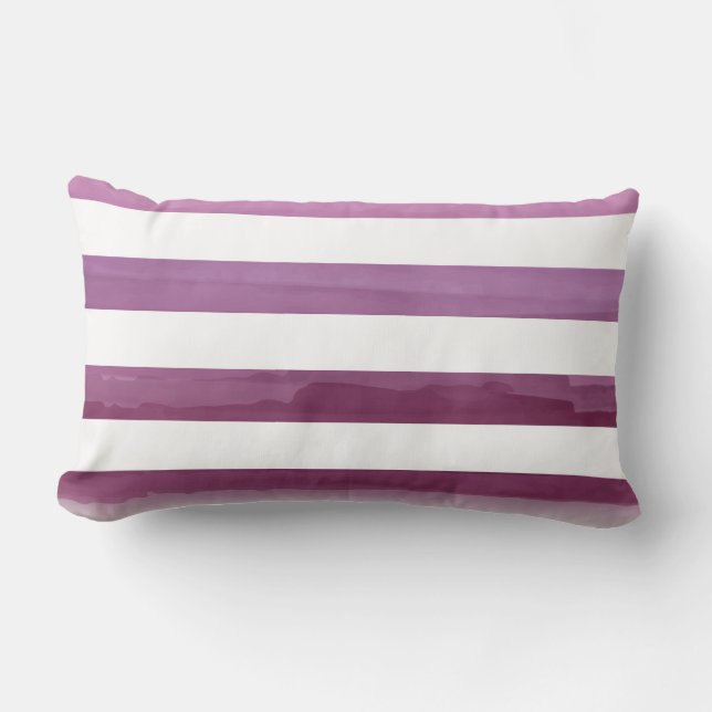 PixDezines stripes/digital watercolor affects Lumbar Cushion (Front)