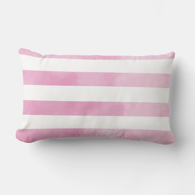 PixDezines stripes/digital watercolor affects Lumbar Cushion (Front)